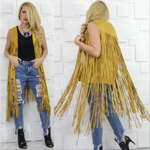 . Jackets & Blazers - 🛑LAST 1🛑 BOHO BEAUTY- FAUX SUEDE FRINGE VEST